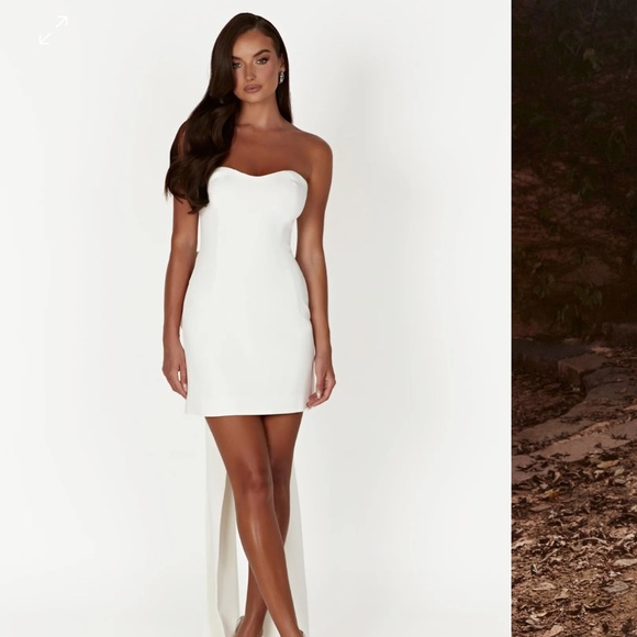 Meshki Meredith Strapless Bow Mini Dress NWT - Picture 1 of 8